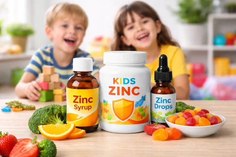 Zinc for kids in easy-to-take forms: syrup, drops, and chewable vitamins to support growth and immunity
